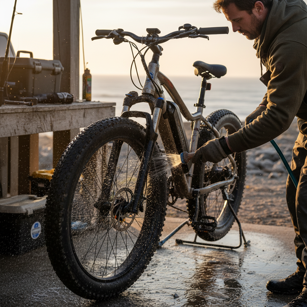 Post-Fishing E-Bike Care for Sand, Salt, and Mud