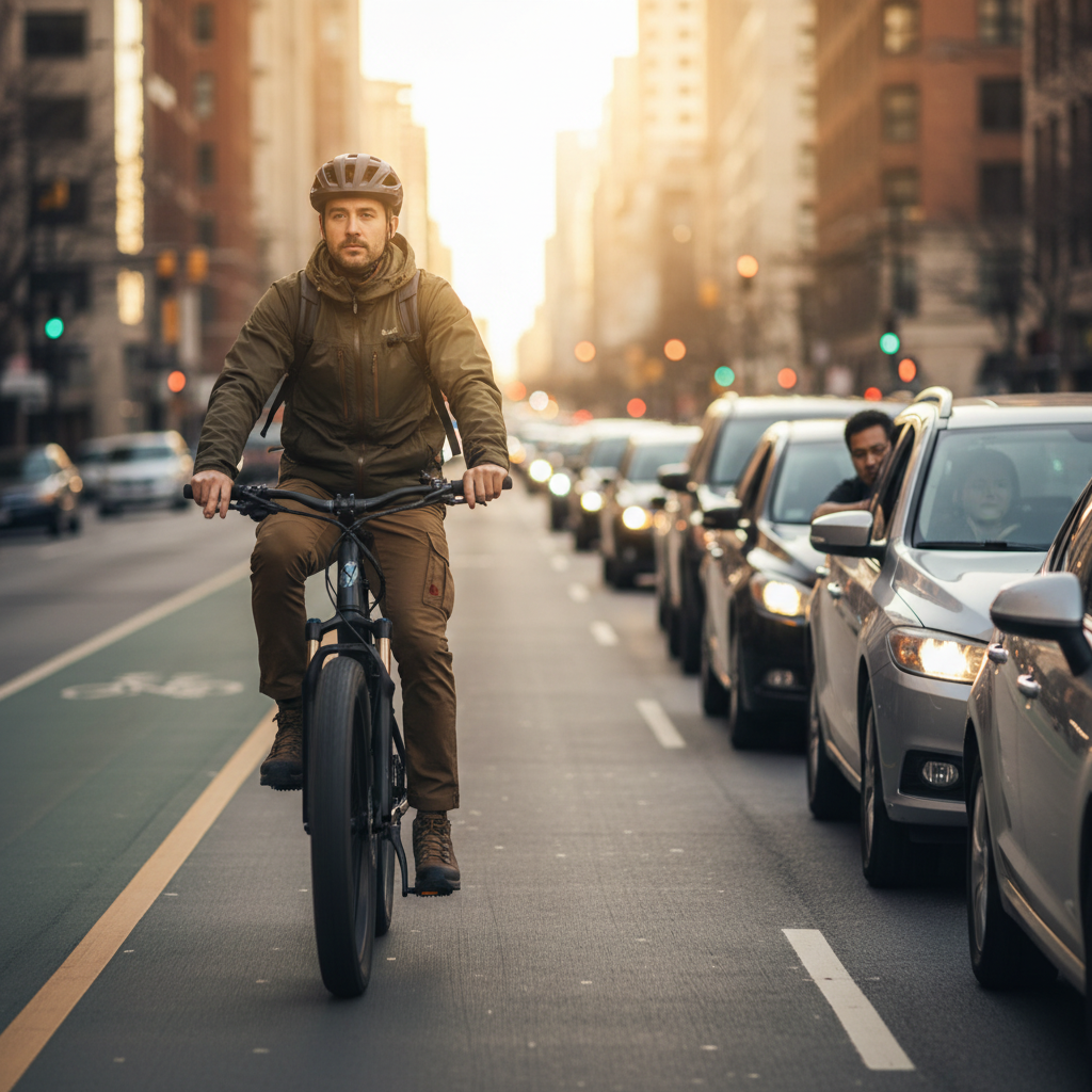 The Time-as-Money Factor: E-Bike vs. Car in Traffic