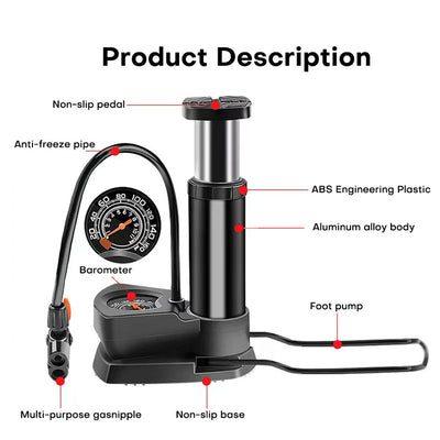 Marsant's x Foot pump with barometer for bicycle tires