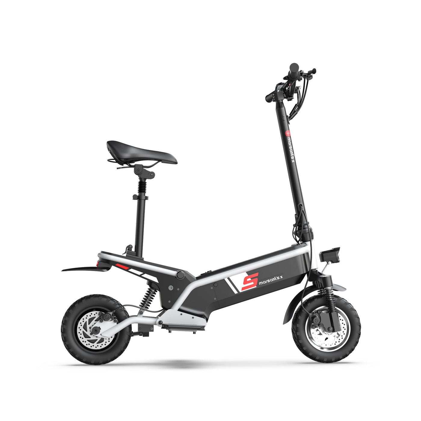 Marsant's x off road electric scooter with seat, black and silver design electric scooters for adults with seat