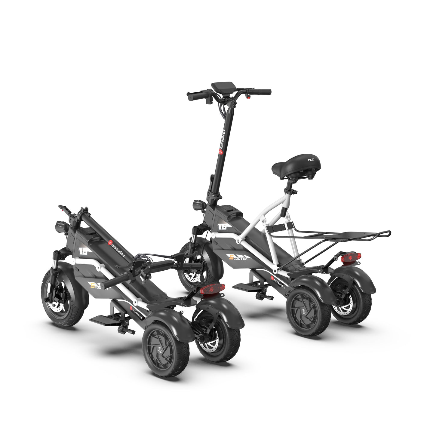 Marsant's x three-wheel electric scooter with easy fold design