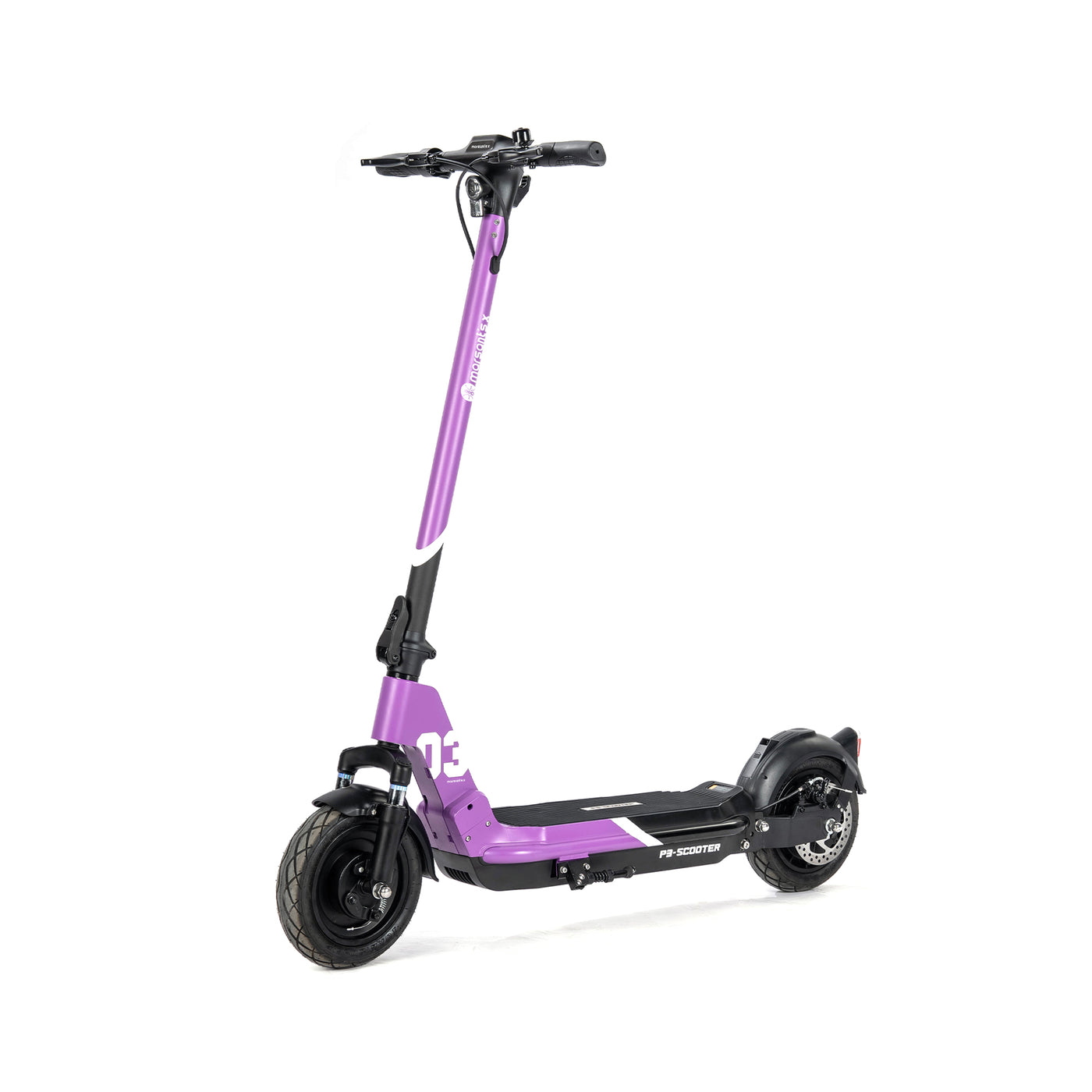 Foldable electric scooter, red and black color, city commute folding.