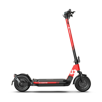 Red and Black Folding Electric Scooter commuter.