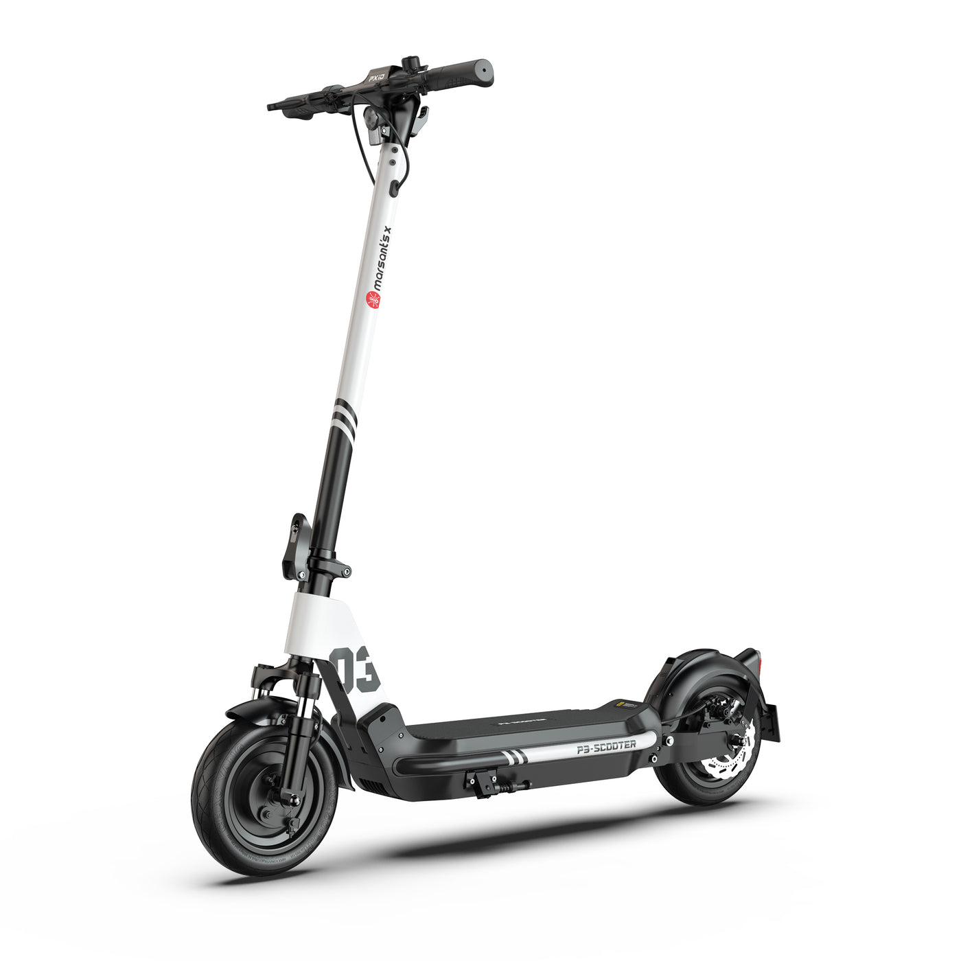 White and black Marsant's x 500W Folding Electric Scooter.