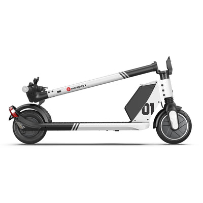 Foldable white electric scooter by Marsant's x.